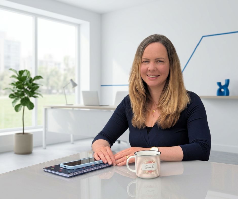 Sarah Durance in a modern office